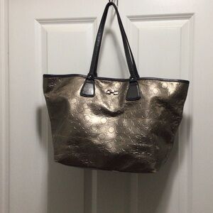Salvatore Ferragamo Metallic Tote. As is